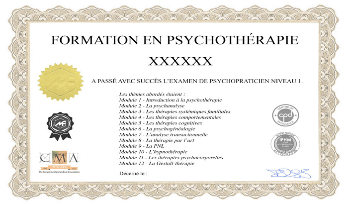 Formation Psychothérapie à Nice